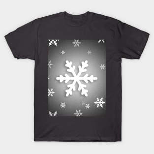 black and white snow flakes T-Shirt